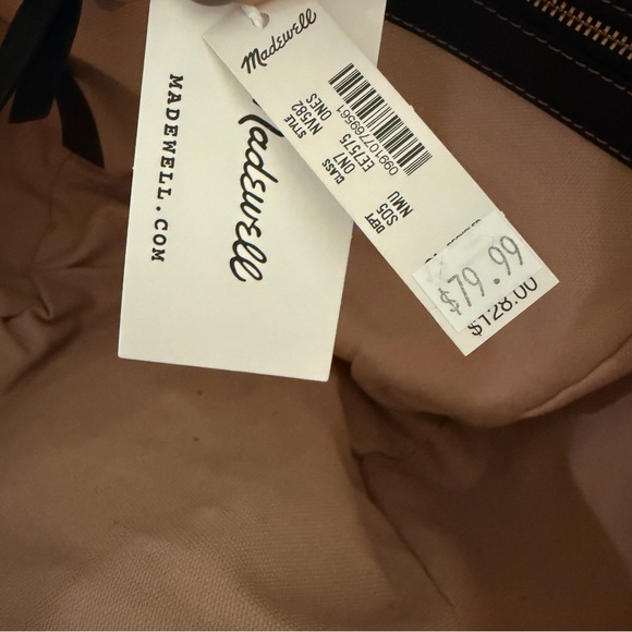 Madewell Black and Tan Striped Woven Tote - Picture 4 of 4